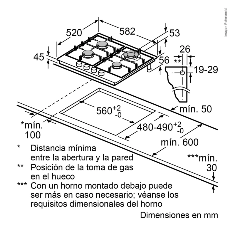 COCINA ENCIMERA A GAS BOSCH PGH6B5B90 ACERO INOXIDABLE - 7