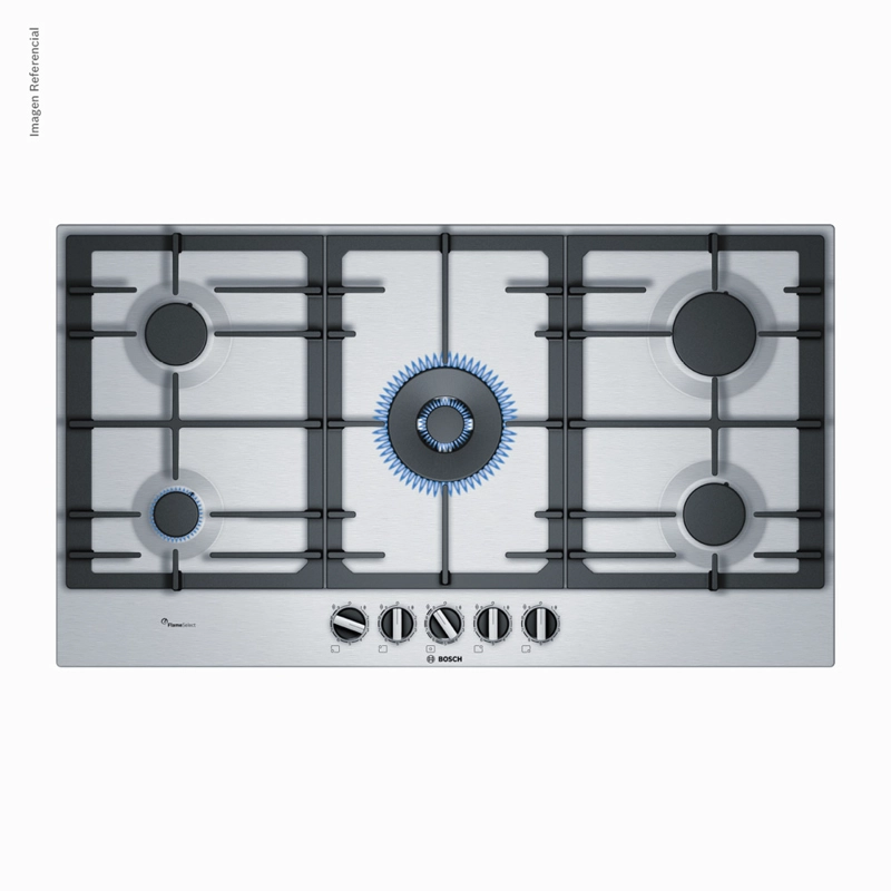 COCINA ENCIMERA A GAS BOSCH PCR9A5B90 5G-90 ACERO INOXIDABLE - 1