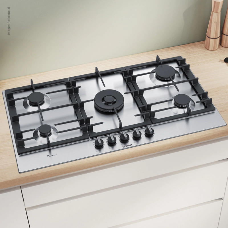 COCINA ENCIMERA A GAS BOSCH PCR9A5B90 5G-90 ACERO INOXIDABLE - 2