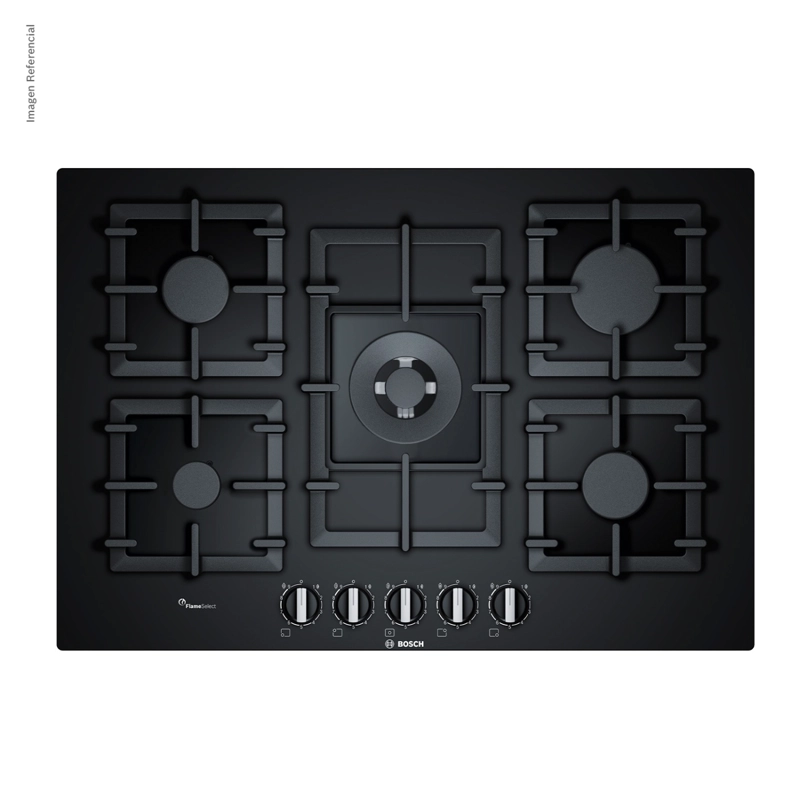 COCINA ENCIMERA A GAS BOSCH PPQ7A6B90 CRYSTAL 5G-70 NEGRO - 2