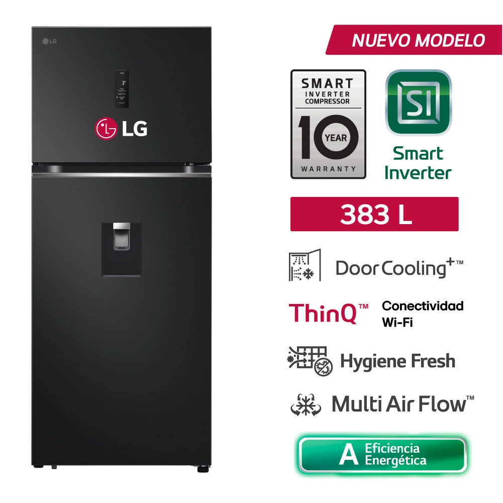 REFRIGERADORA LG 383L VT40APMC TOP FREEZER CLEANING TIME PLATEADO - 1