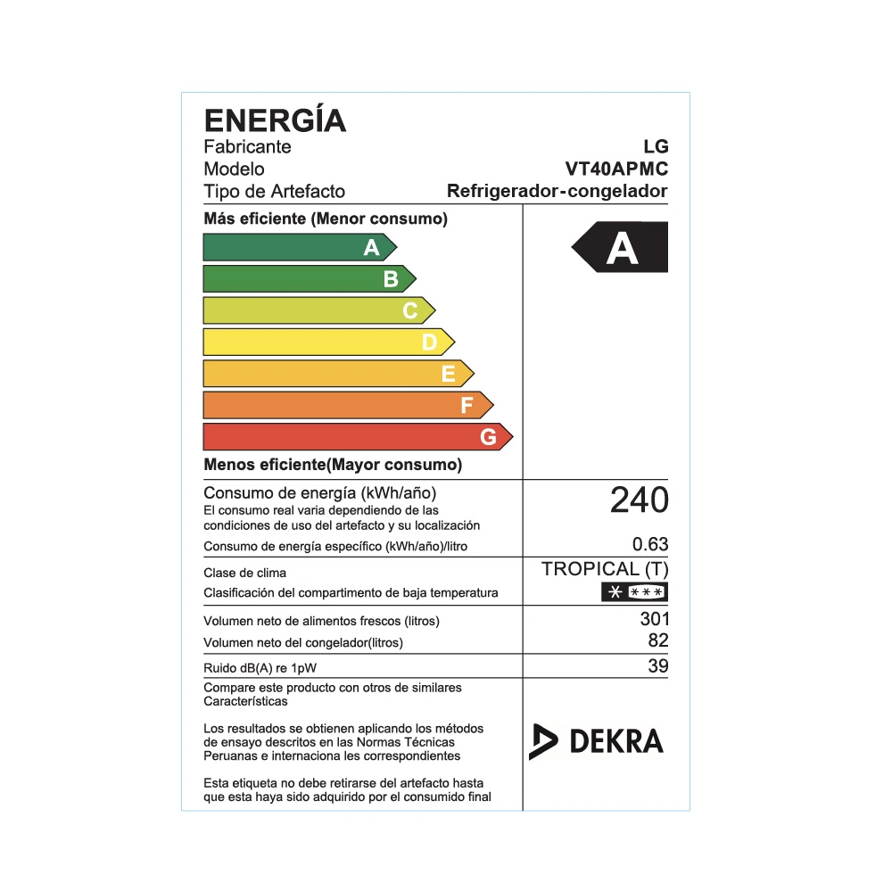 REFRIGERADORA LG 383L VT40APMC TOP FREEZER CLEANING TIME PLATEADO - 12