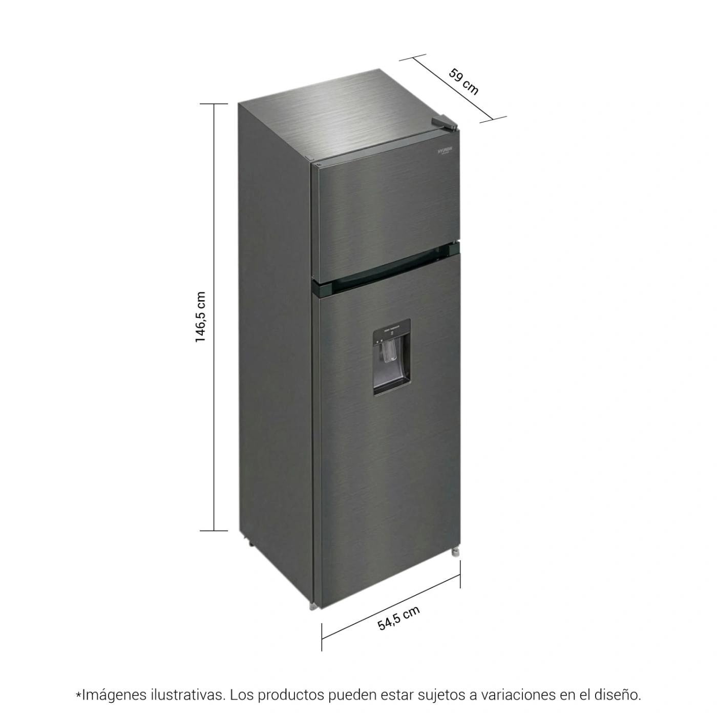REFRIGERADORA HYUNDAI TOP FREEZER NO FROST HYRF2022NF 200L GRIS OSCURO - 5