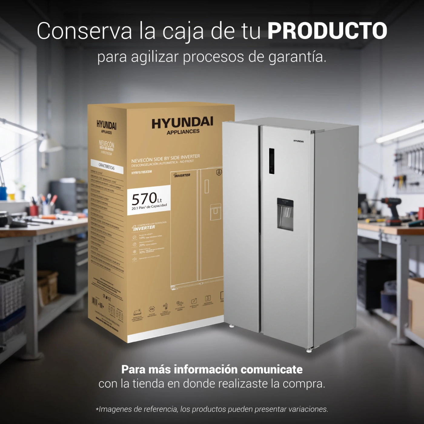 REFRIGERADORA HYUNDAI TOP FREEZER NO FROST HYRF2022NF 200L GRIS OSCURO - 9