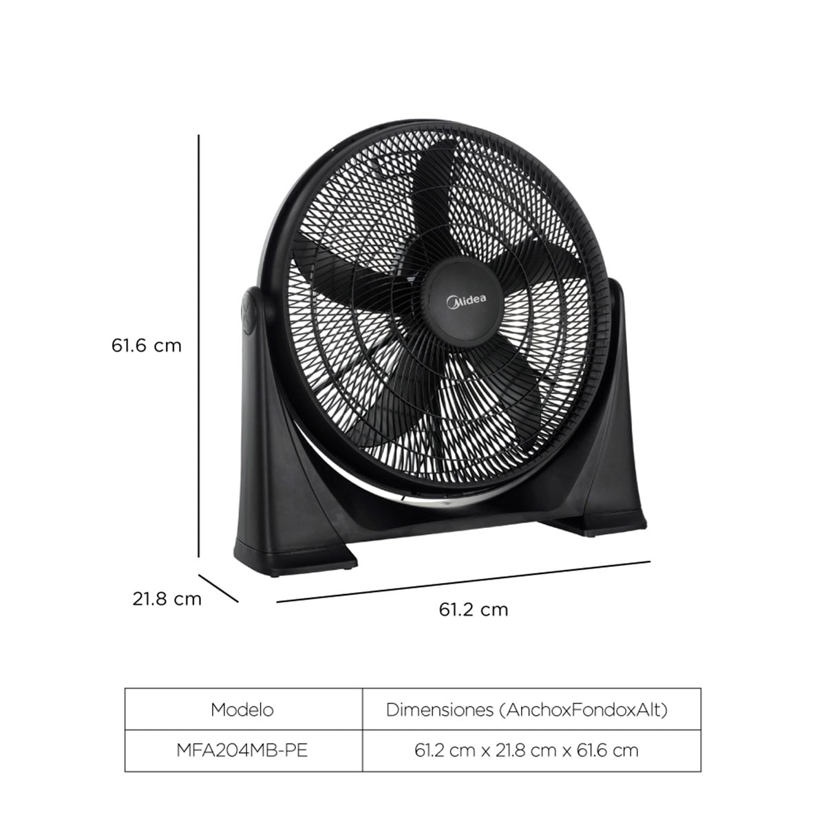 VENTILADOR DE SUELO MIDEA MFA204MB-PE 70W - 4
