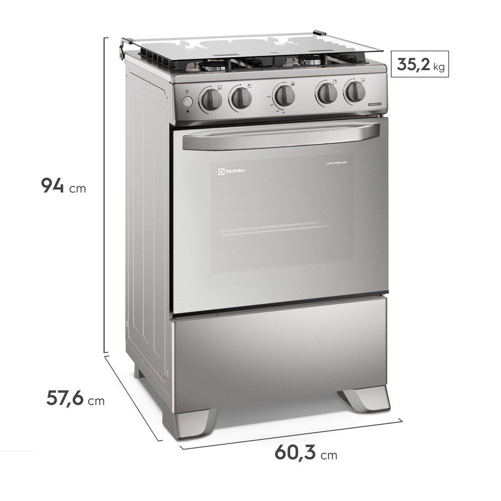 COCINA DE PIE GAS ELECTROLUX 4 HORNILLAS FE4GMR - 2