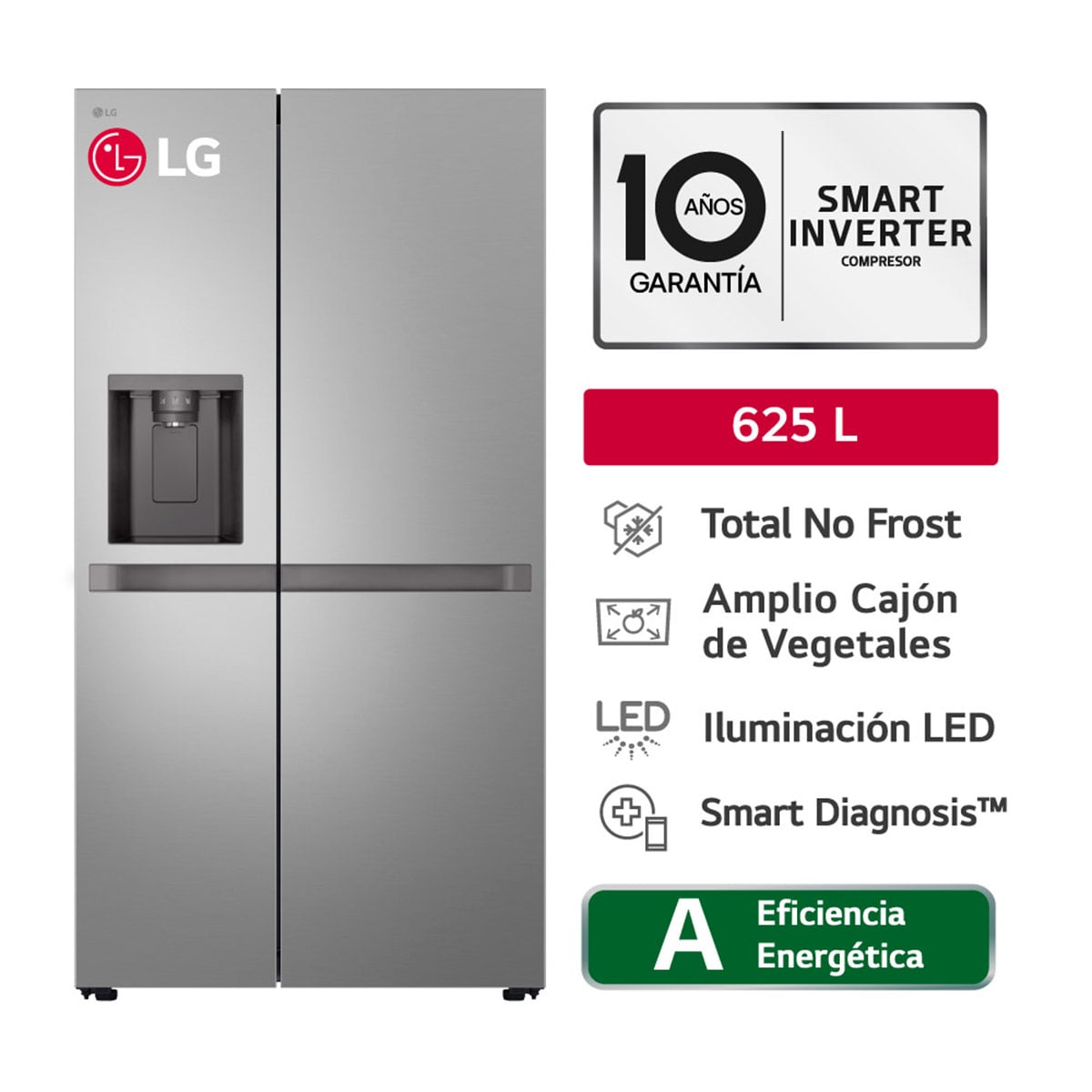 REFRIGERADORA LG SIDE BY SIDE NO FROST GS66SPY 625L - 1