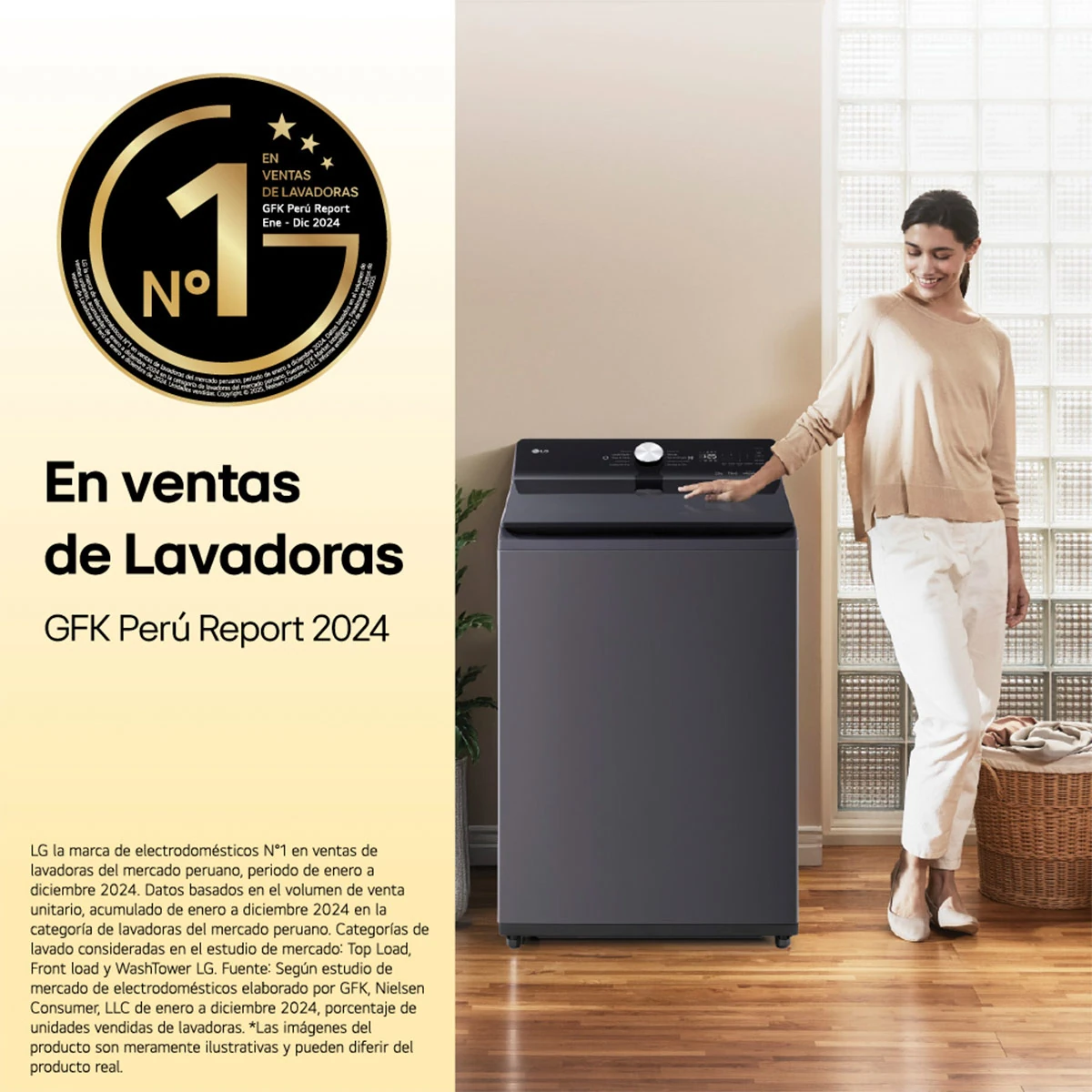LAVADORA LG 19KG CARGA SUPERIOR AI DD INTELIGENCIA ARTIFICIAL WT19DV6T - 5