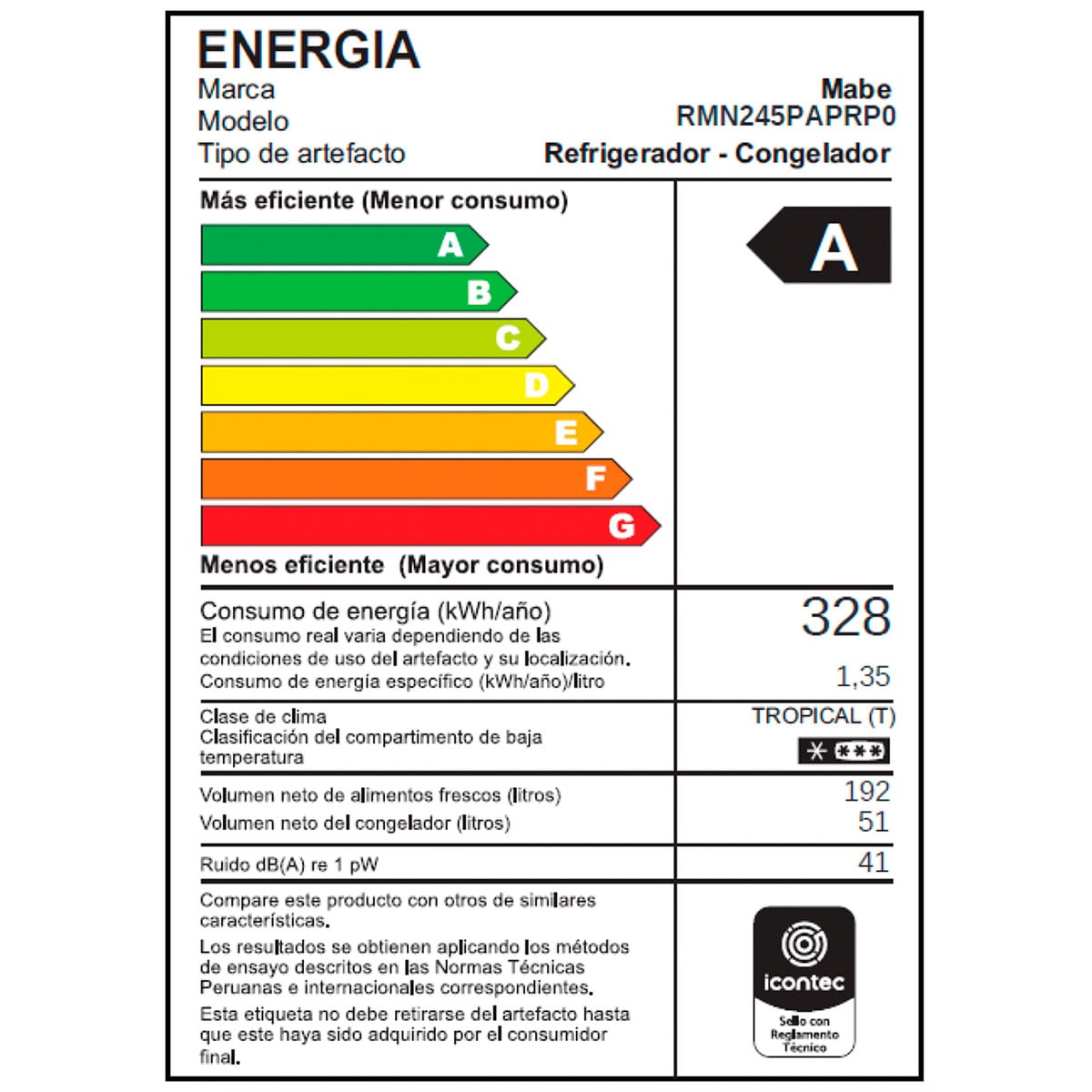 REFRIGERADORA MABE TOP FREEZER NO FROST RMN245PAPRP0 243L - 7