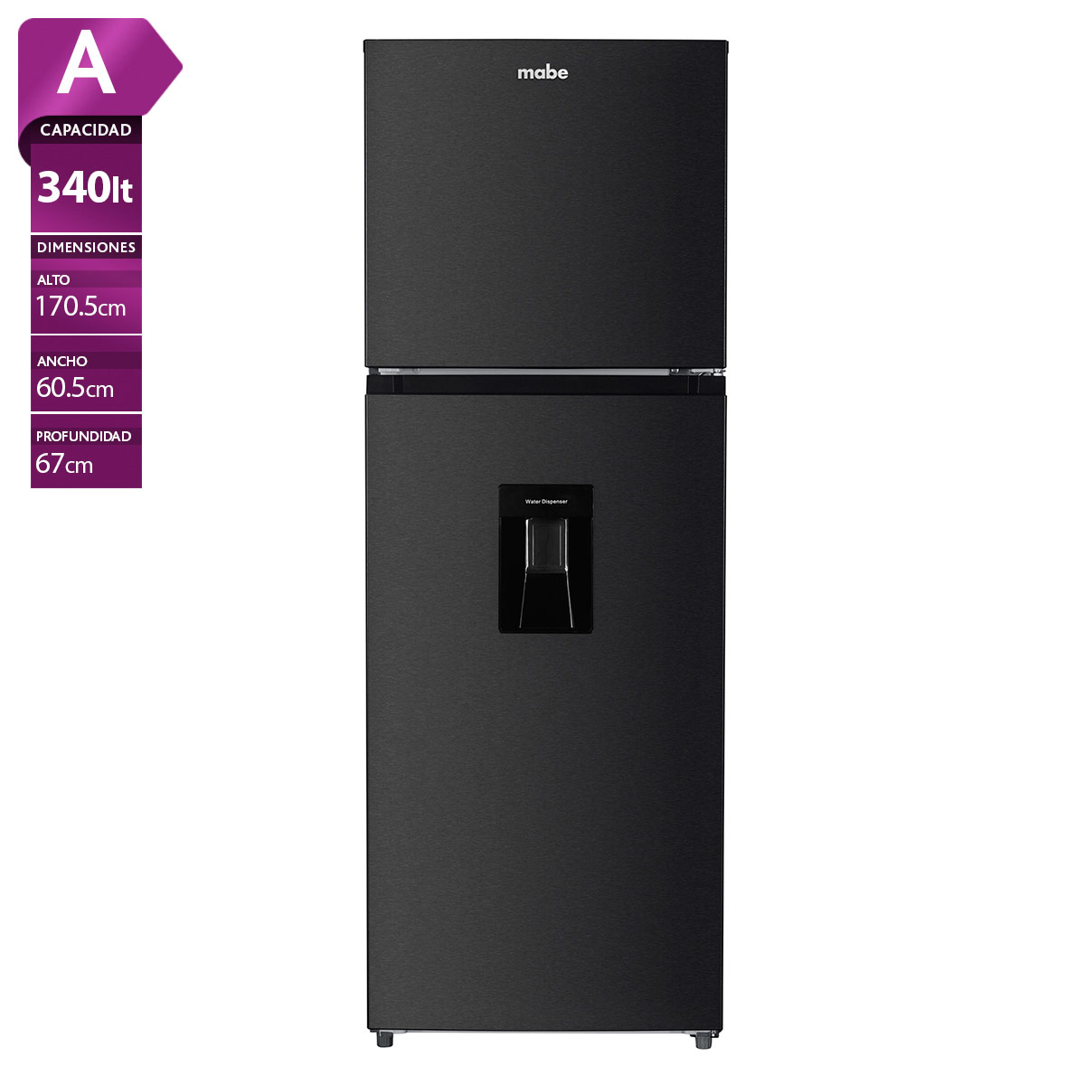 REFRIGERADORA MABE TOP FREEZER NO FROST RMN334PAPRP0 340L - 1