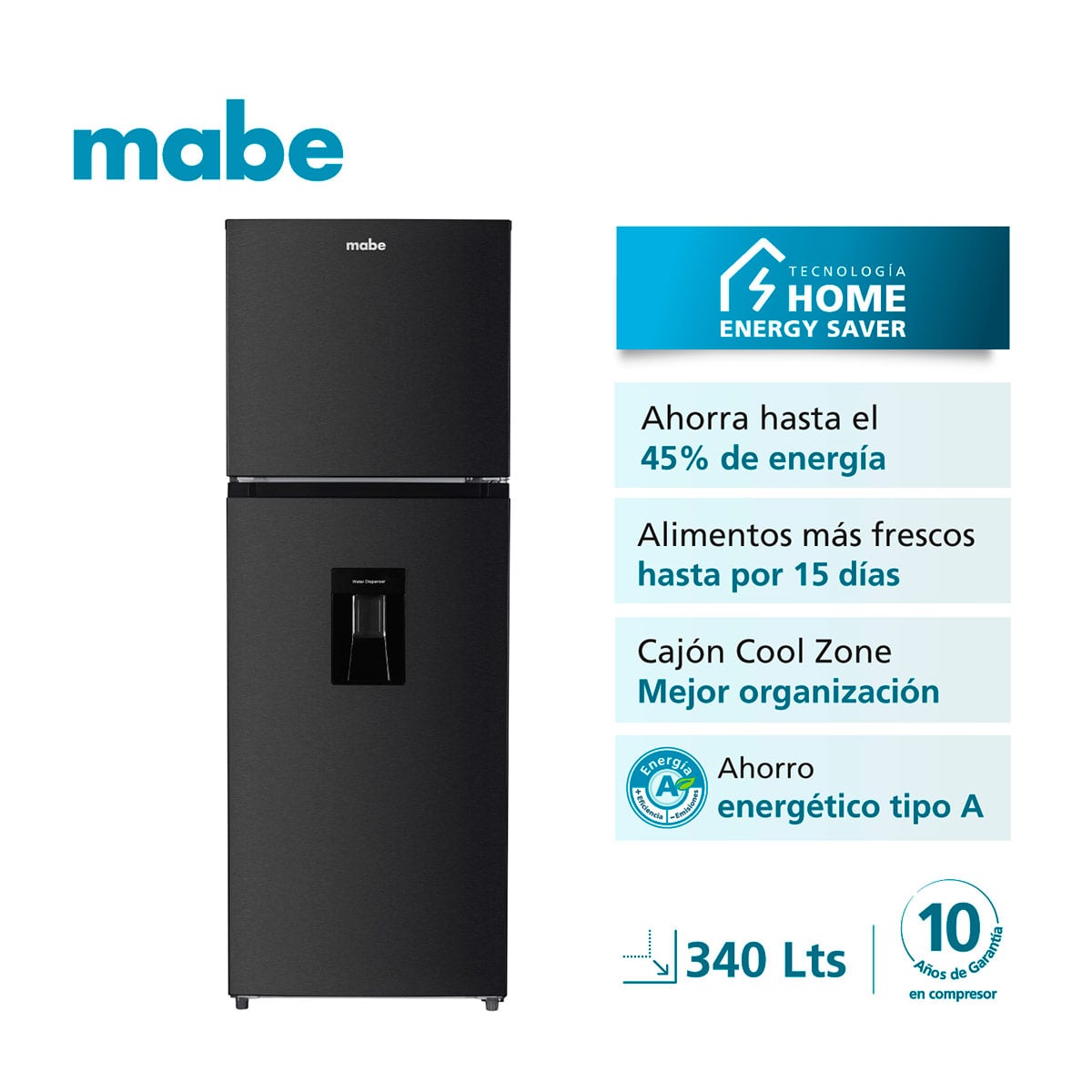 REFRIGERADORA MABE TOP FREEZER NO FROST RMN334PAPRP0 340L - 2