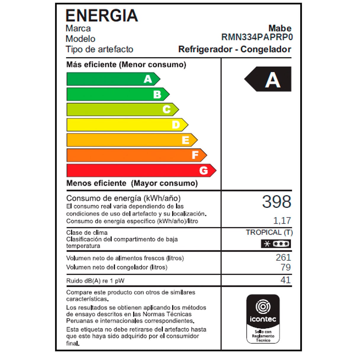 REFRIGERADORA MABE TOP FREEZER NO FROST RMN334PAPRP0 340L - 7