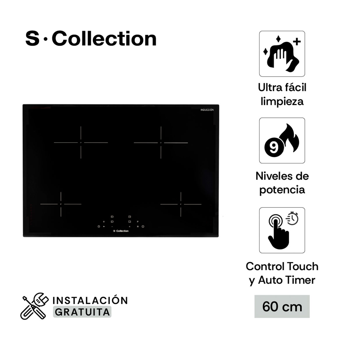 COCINA EMPOTRABLE ELÉCTRICA SOLE 4 HORNILLAS 3120SOLCO051V2 - 1