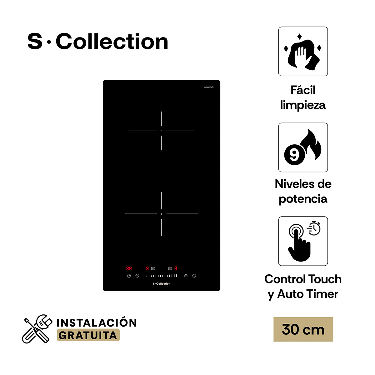 COCINA EMPOTRABLE ELÉCTRICA SOLE 2 HORNILLAS 3120SOLCO080 - 1