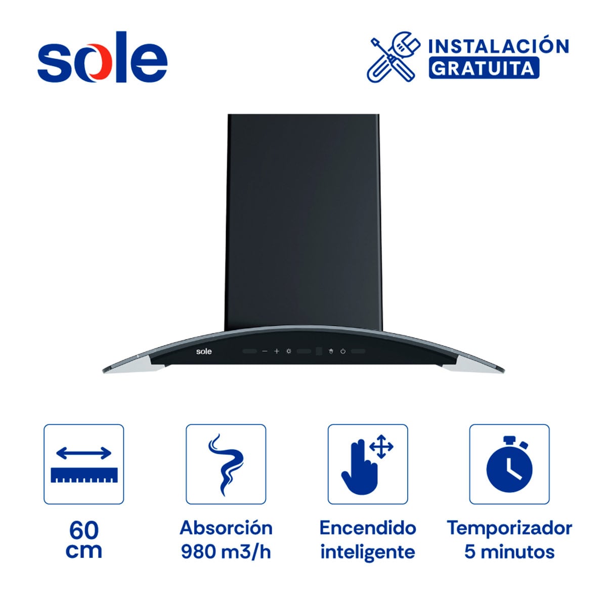 CAMPANA EXTRACTORA SOLE 60CM 3120TURE103CO - 1