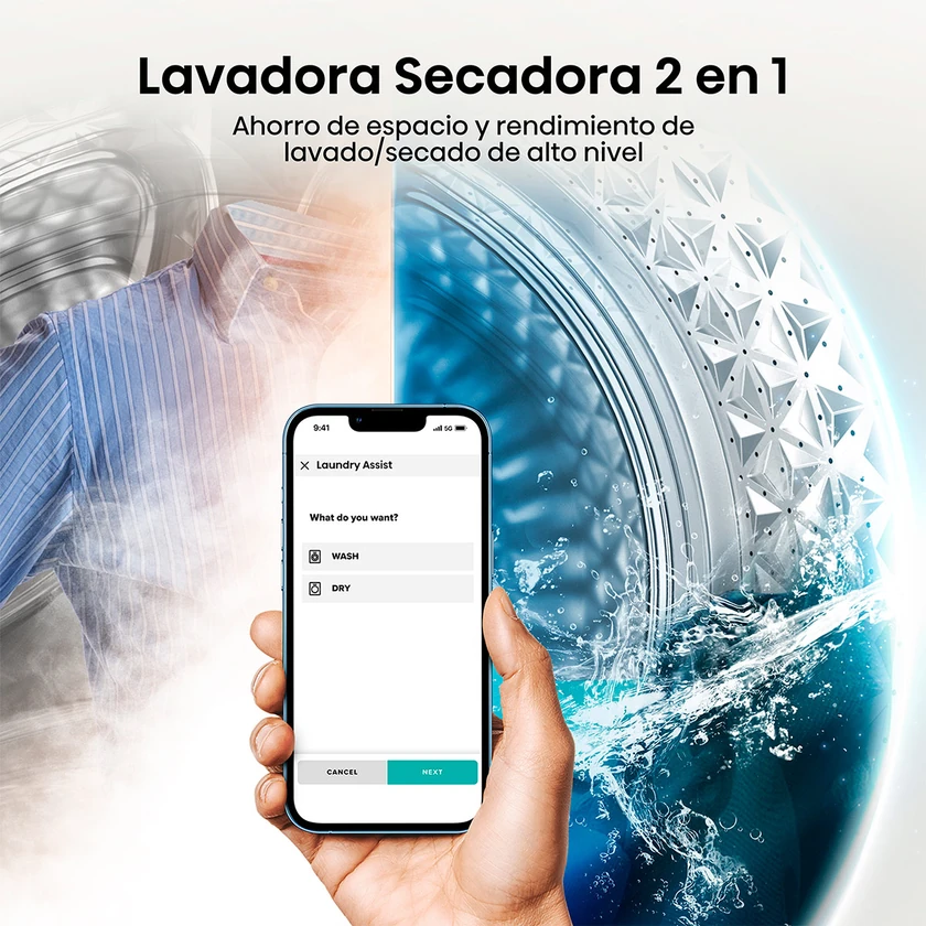 LAVASECA HISENSE 14KG 9KG CARGA FRONTAL WD3S1443BB - 13