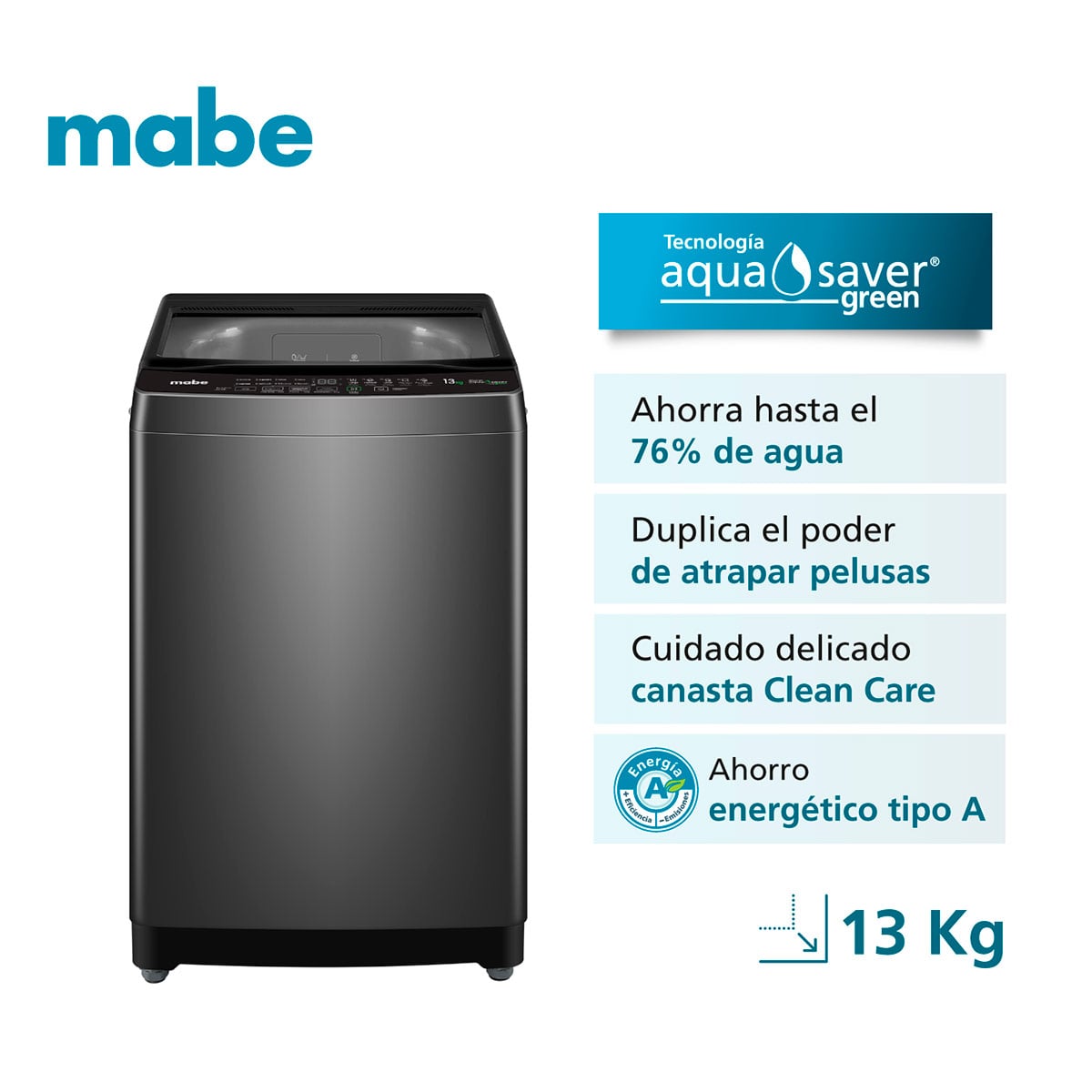 LAVADORA MABE 13KG CARGA SUPERIOR AQUA SAVER GREEN LMAP3120WDGBB0 - 2