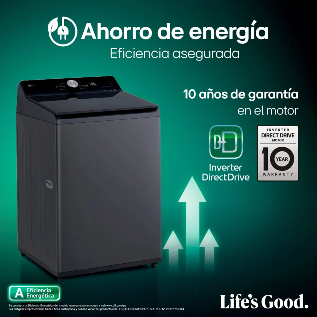 LAVADORA LG 18KG CARGA SUPERIOR AI DD INTELIGENCIA ARTIFICIAL WT18PBTX - 8