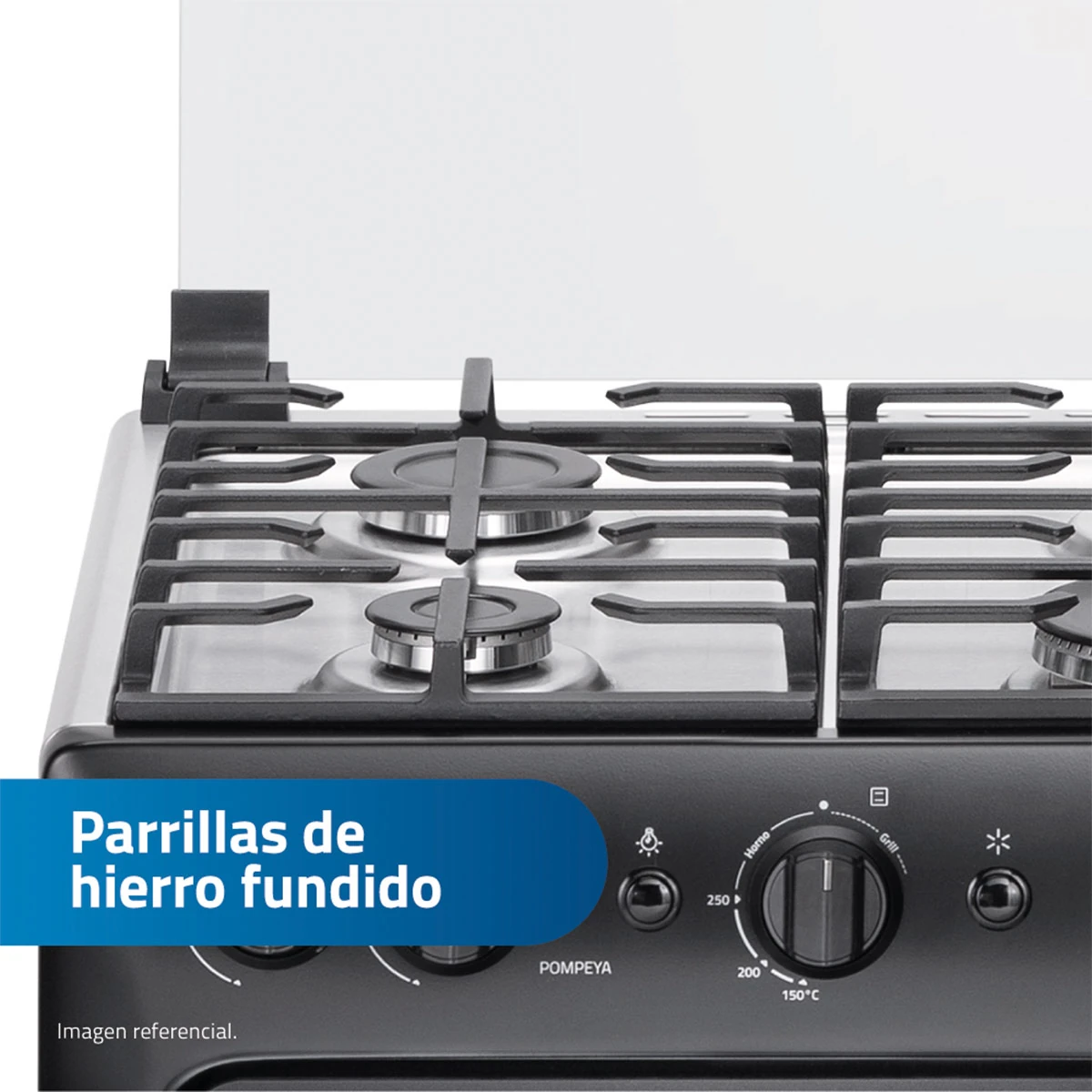 COCINA DE PIE A GAS INDURAMA 4 HORNILLAS POMPEYA - 4
