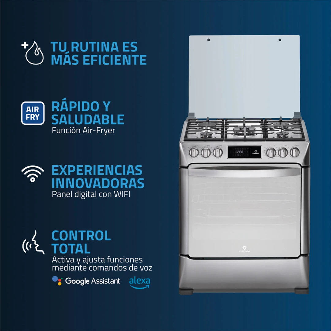 COCINA DE PIE A GAS INDURAMA 5 HORNILLAS CPI-3595C - 7