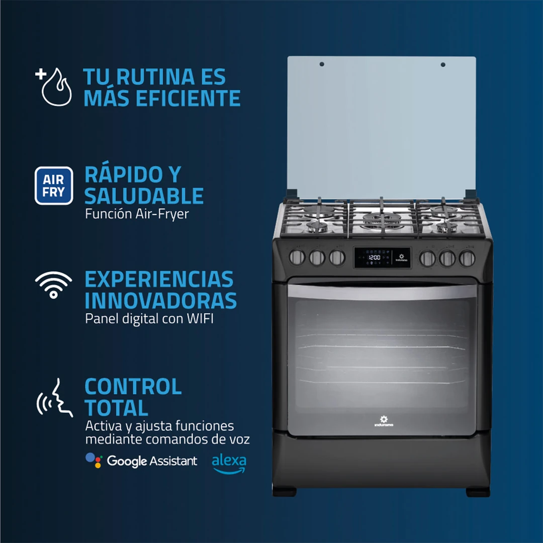 COCINA DE PIE A GAS INDURAMA 5 HORNILLAS CPI-3595N - 6