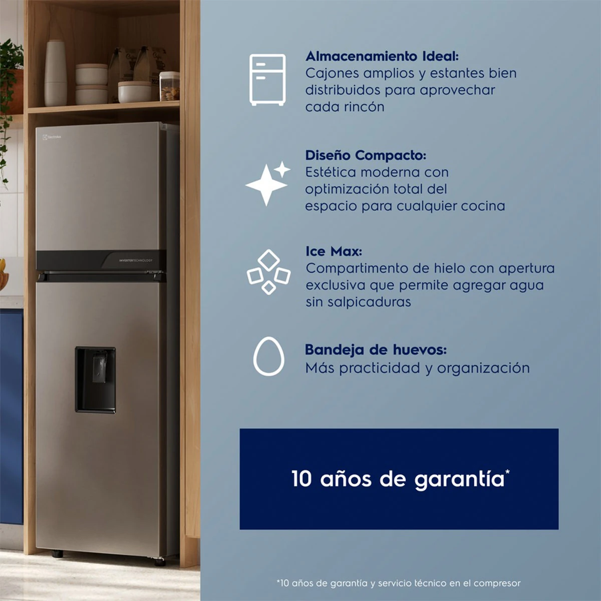 REFRIGERADORA ELECTROLUX TOP FREEZER NO FROST ERT20A2P6DS 184L - 3