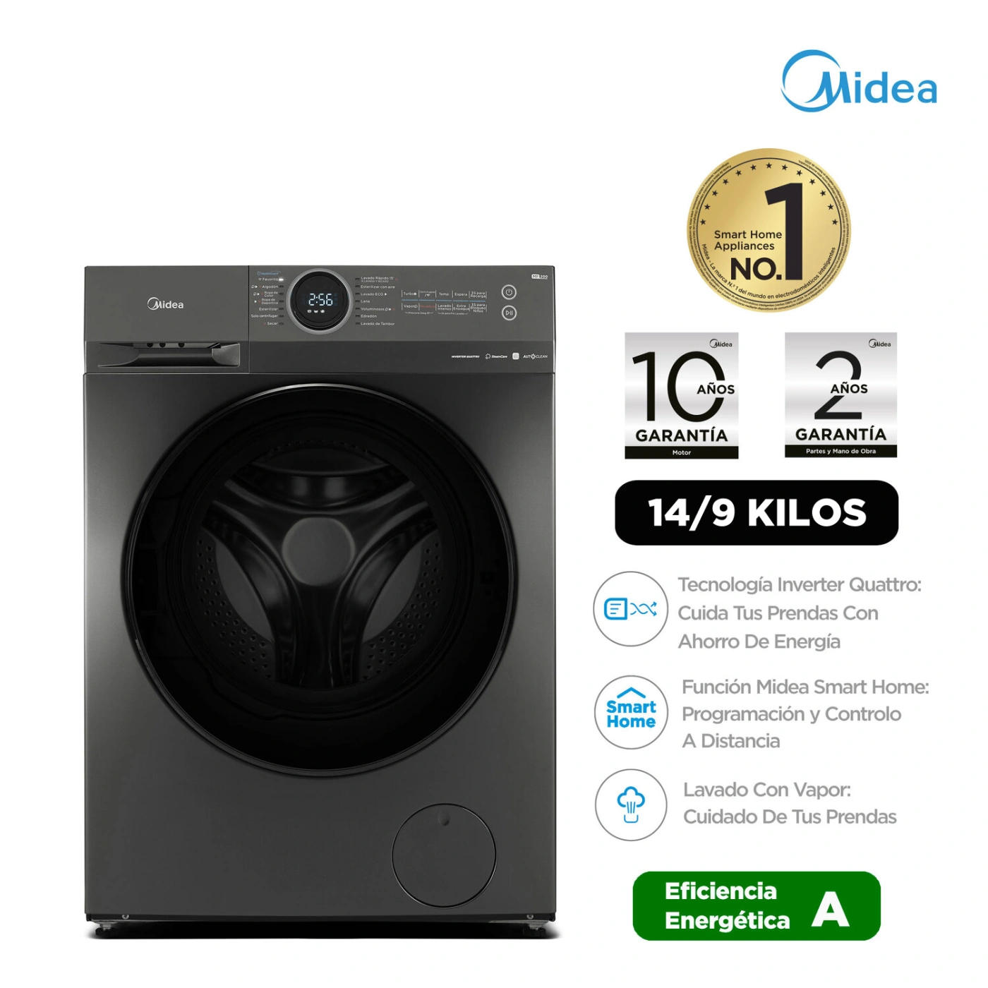 LAVASECA MIDEA 14 KG FRONTAL 9 KG MF200D140WB/T-PE - 1