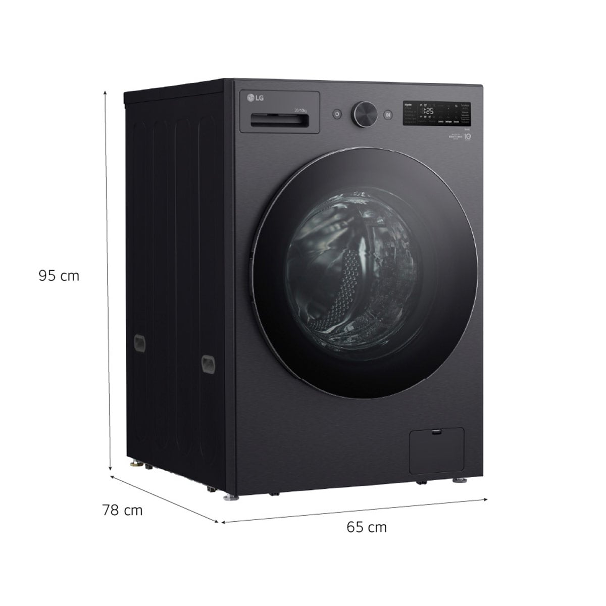LAVASECA LG CARGA FRONTAL 20/10 KG WD20EBNTSPG INTELIGENCIA ARTIFICIAL NEGRO MATE - 5