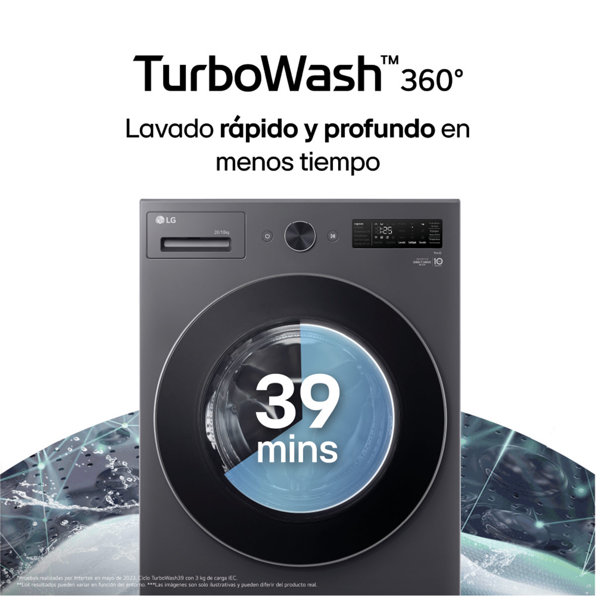 LAVASECA LG CARGA FRONTAL 20/10 KG WD20EBNTSPG INTELIGENCIA ARTIFICIAL NEGRO MATE - 9