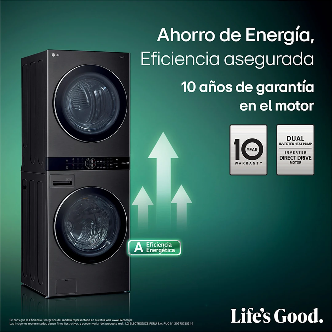 CENTRO DE LAVADO LG CARGA FRONTAL 25/20 KG WK25BS6 INTELIGENCIA ARTIFICIAL NEGRO PLATEADO - 13