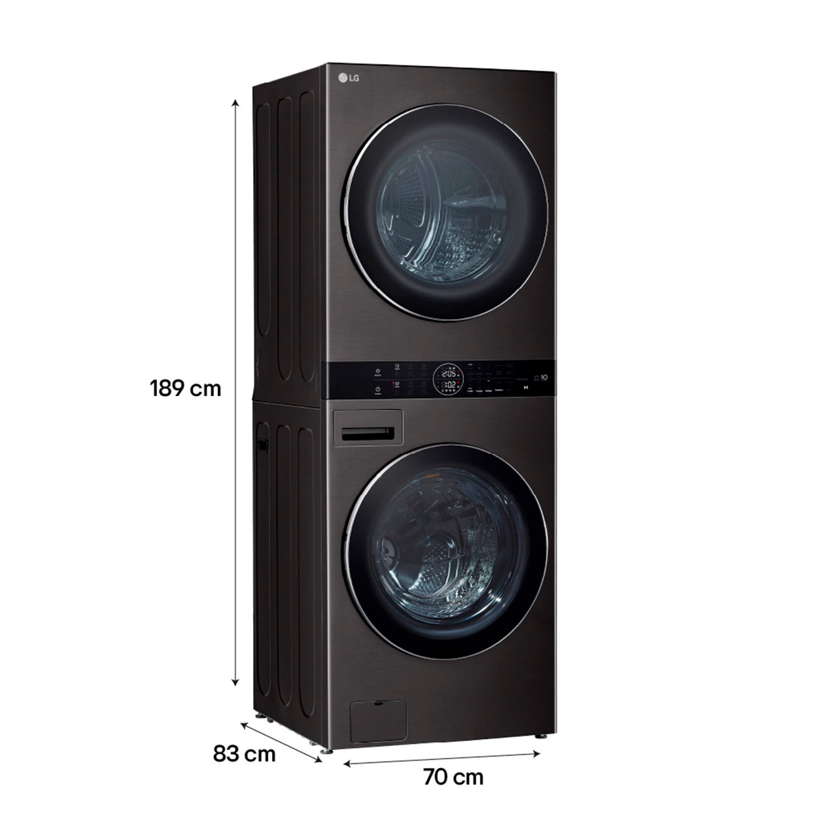 CENTRO DE LAVADO LG CARGA FRONTAL 25/20 KG WK25BS6 INTELIGENCIA ARTIFICIAL NEGRO PLATEADO - 4