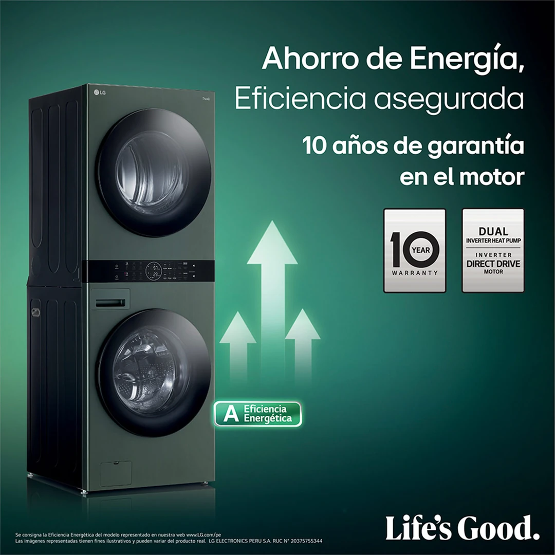 CENTRO DE LAVADO LG CARGA FRONTAL 25/20 KG WK25GGS6 INTELIGENCIA ARTIFICIAL VERDE - 13