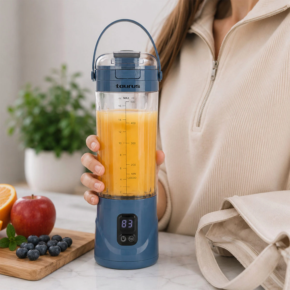 LICUADORA PORTÁTIL TAURUS SHAKE & GO MINI OCEAN - 4
