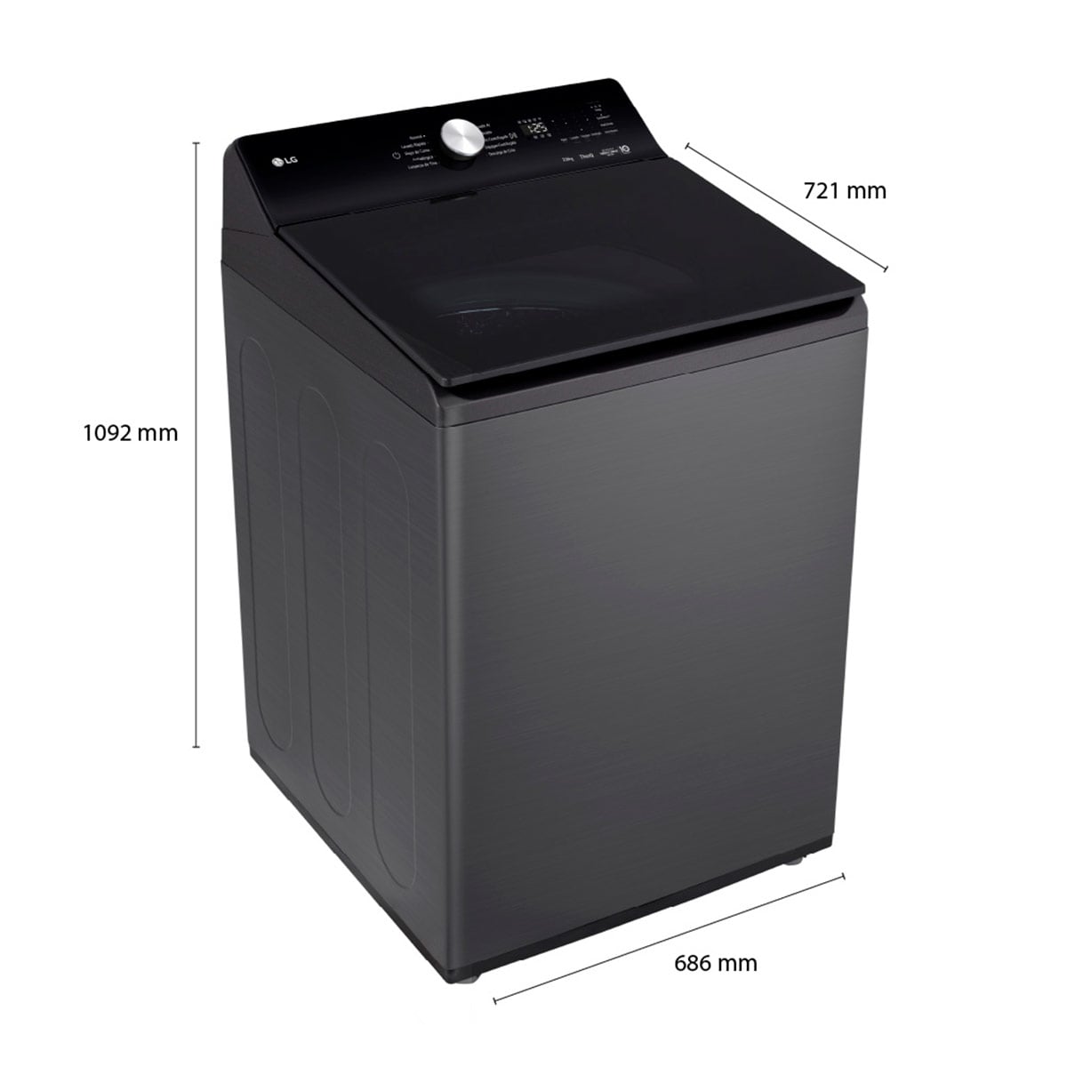 LAVADORA LG 23KG CARGA SUPERIOR AI DD INTELIGENCIA ARTIFICIAL WT23PBTXS - 3