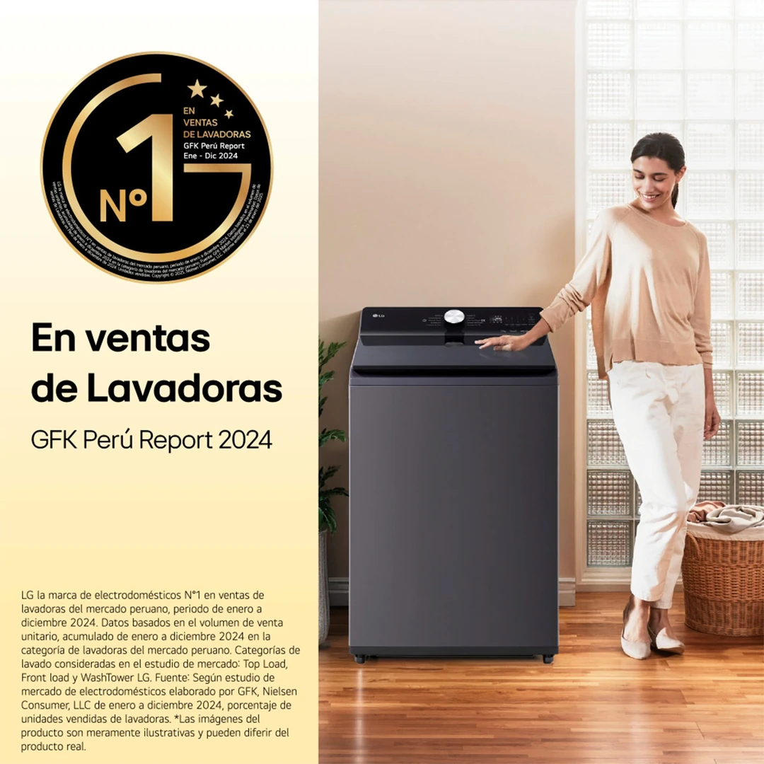 LAVADORA LG 23KG CARGA SUPERIOR AI DD INTELIGENCIA ARTIFICIAL WT23PBTXS - 4