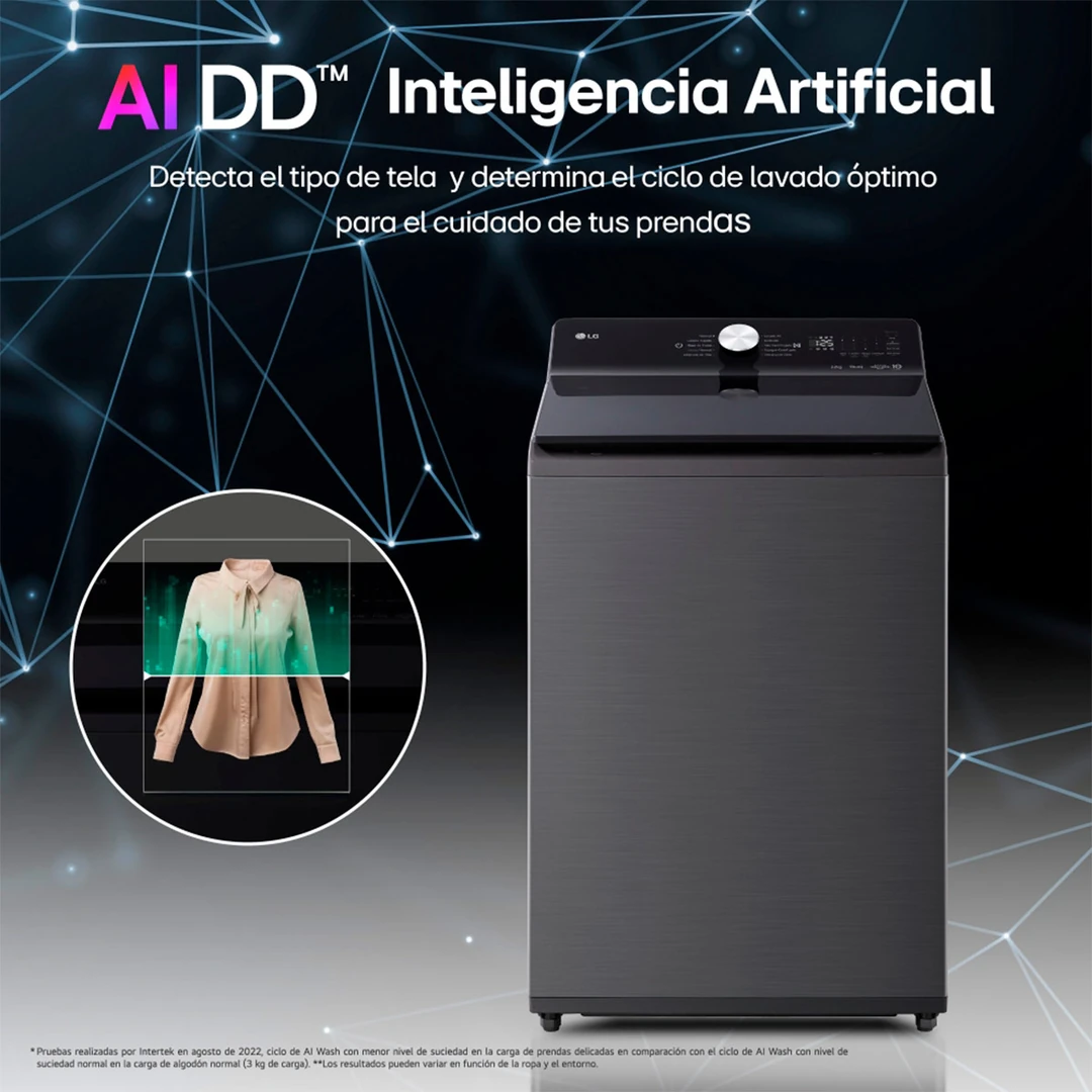 LAVADORA LG 23KG CARGA SUPERIOR AI DD INTELIGENCIA ARTIFICIAL WT23PBTXS - 5