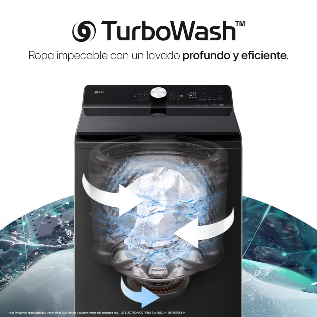 LAVADORA LG 23KG CARGA SUPERIOR AI DD INTELIGENCIA ARTIFICIAL WT23PBTXS - 10