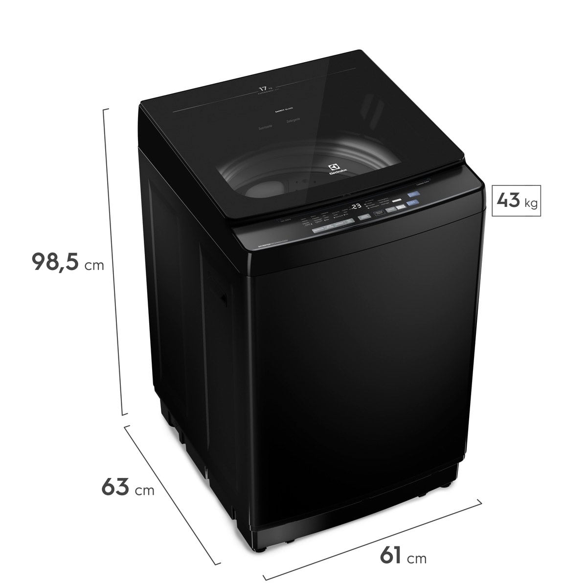 LAVADORA ELECTROLUX 17K CARGA SUPERIOR SILENT INVERTER EWIJ17F2XSYB - 5