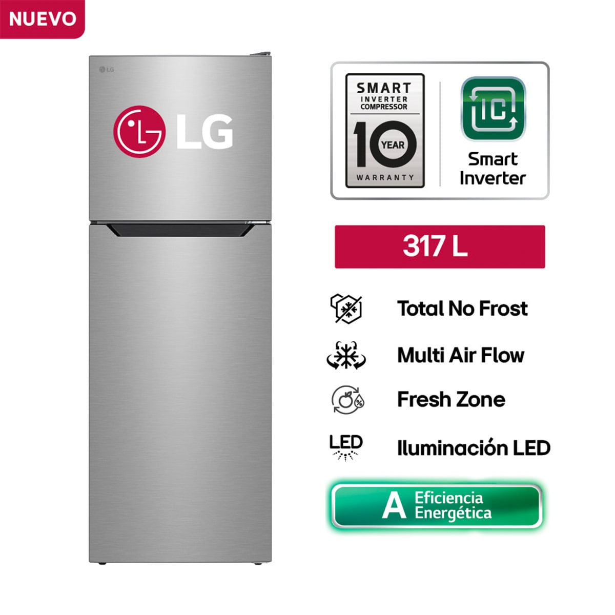 Refrigeradora LG 317Lt Top Freezer No Frost GT32BPY