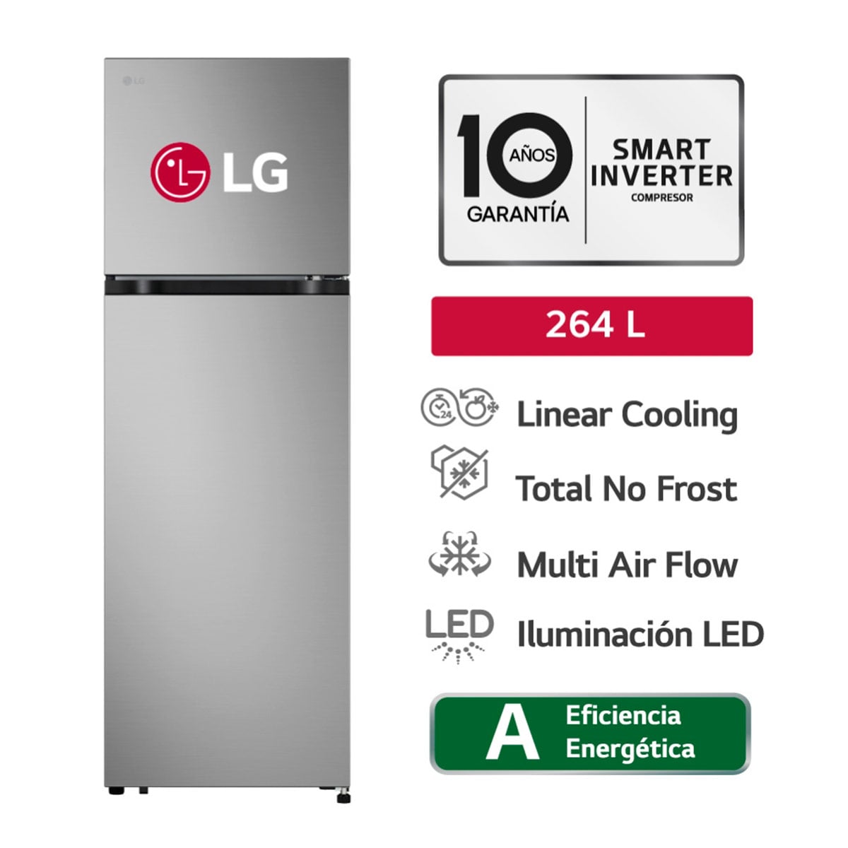 Refrigeradora LG 264Lt Top Freezer No Frost VT26BPY