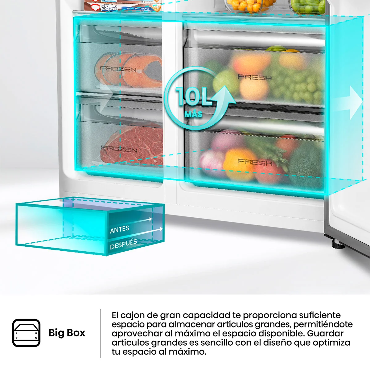 REFRIGERADORA HISENSE SIDE BY SIDE NO FROST RS528P5GBA 506L - 15