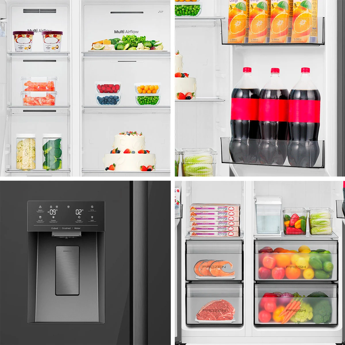 REFRIGERADORA HISENSE SIDE BY SIDE NO FROST RS528P5GBA 506L - 6