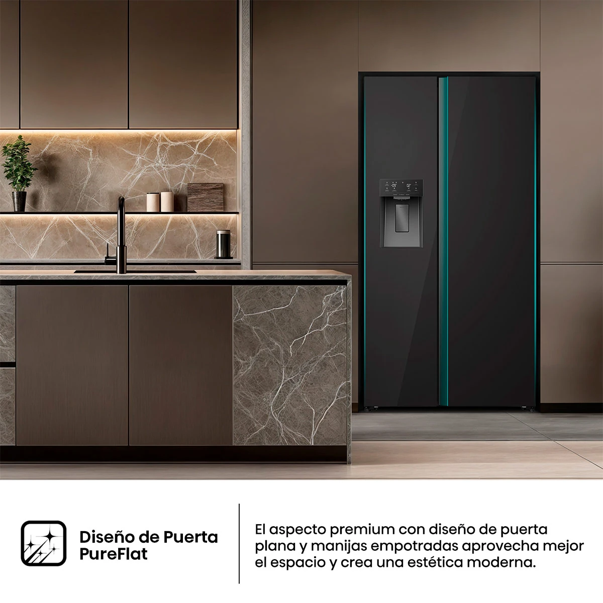 REFRIGERADORA HISENSE SIDE BY SIDE NO FROST RS528P5GBA 506L - 10