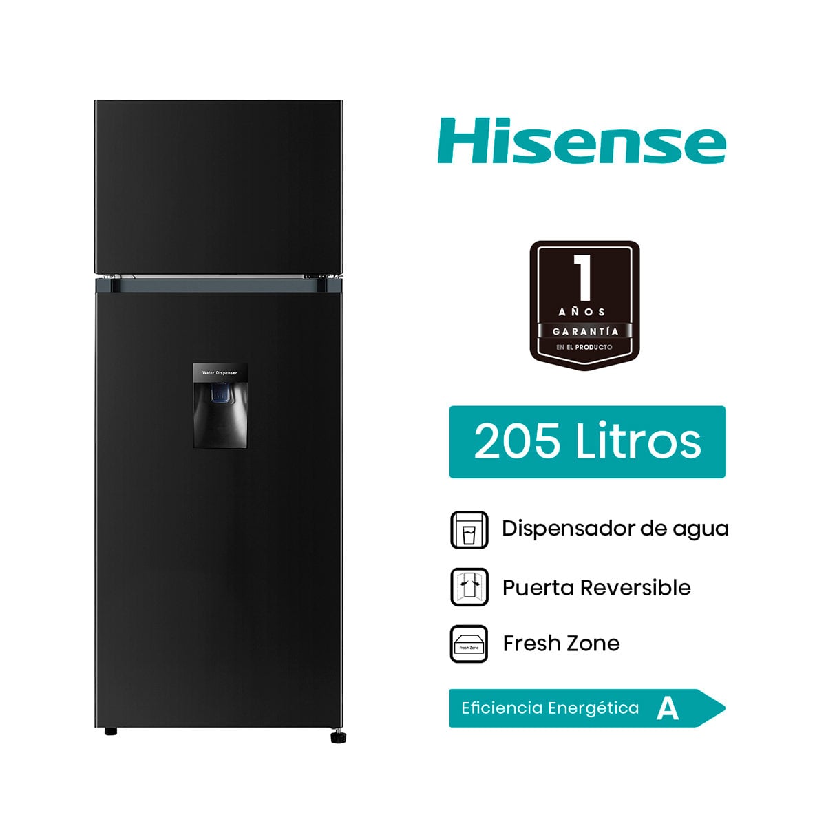 REFRIGERADORA HISENSE TOP FREEZER FRÍO DIRECTO RT205N1ABA 205L - 1