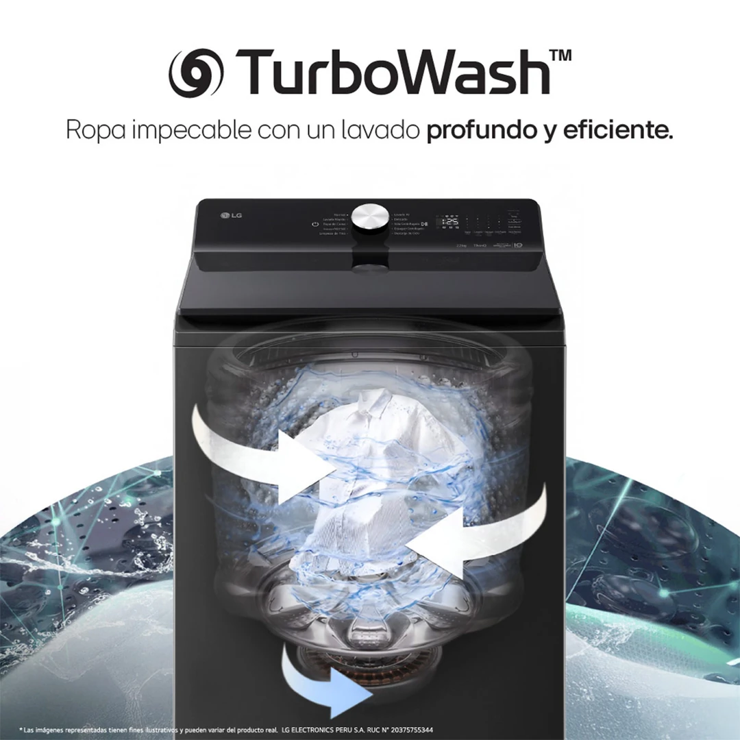LAVADORA LG CARGA SUPERIOR 22KG WT22PBTXST INTELIGENCIA ARTIFICIAL - 11