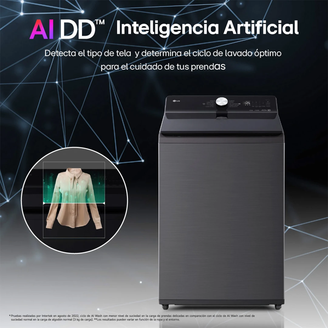 LAVADORA LG CARGA SUPERIOR 22KG WT22EGTXS INTELIGENCIA ARTIFICIAL - 10