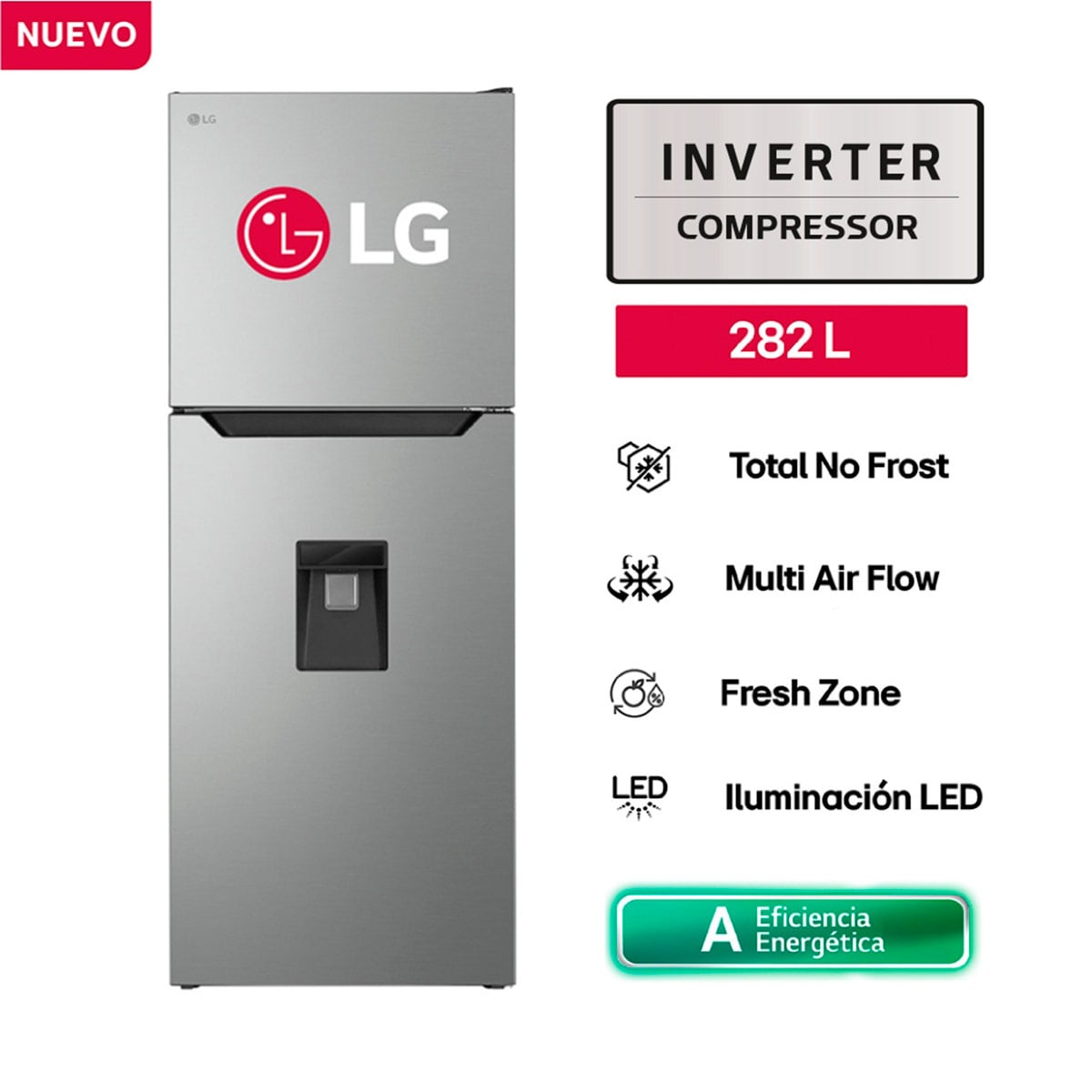 REFRIGERADORA LG 282 LITROS GT29WPY TOP FREEZER MULTI AIR FLOW - 1