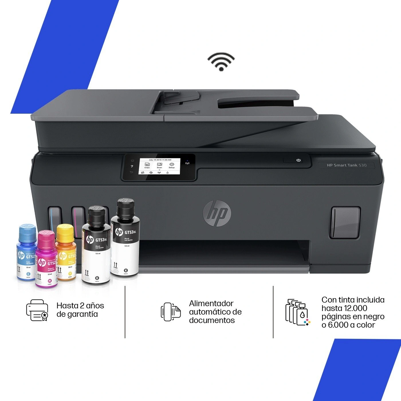 IMPRESORA MULTIFUNCIONAL HP SMART TANK 530 PLUS ADF - 3