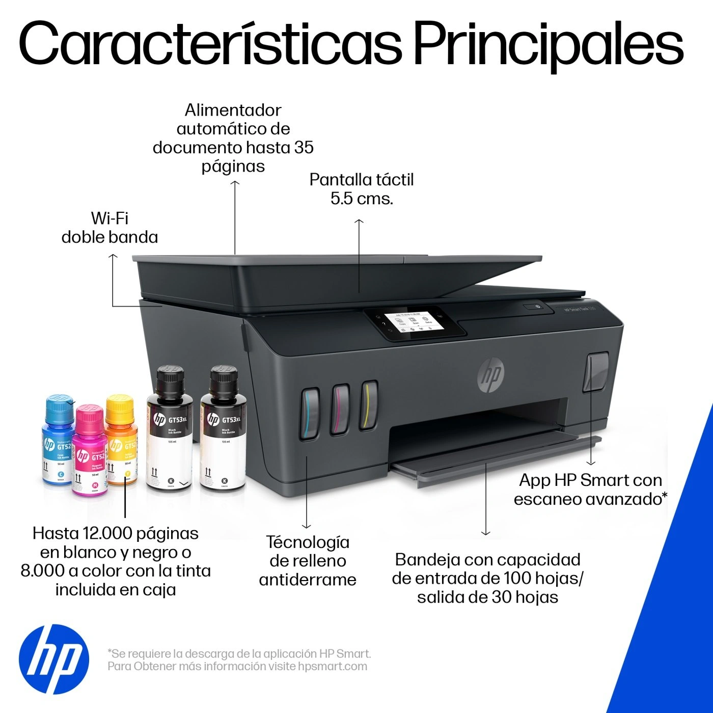 IMPRESORA MULTIFUNCIONAL HP SMART TANK 530 PLUS ADF - 4