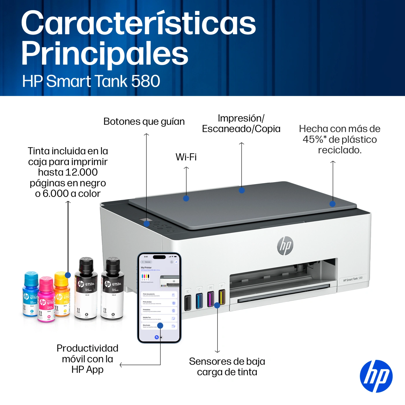 IMPRESORA MULTIFUNCIONAL HP SMART TANK 580 TODO EN UNO INALÁMBRICA - 3